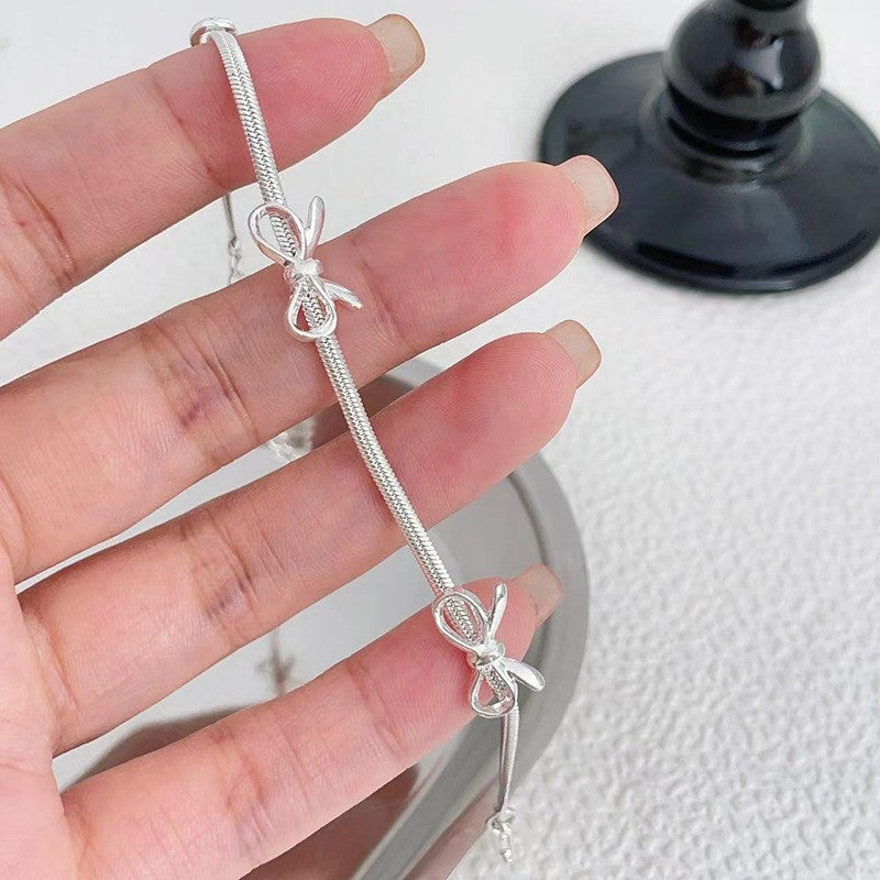 Women's Design Bow Snake Bones Chain High Sense Necklaces
