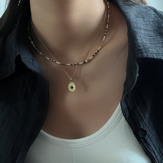 Sweet French Style High-grade Natural Stone Titanium Necklaces