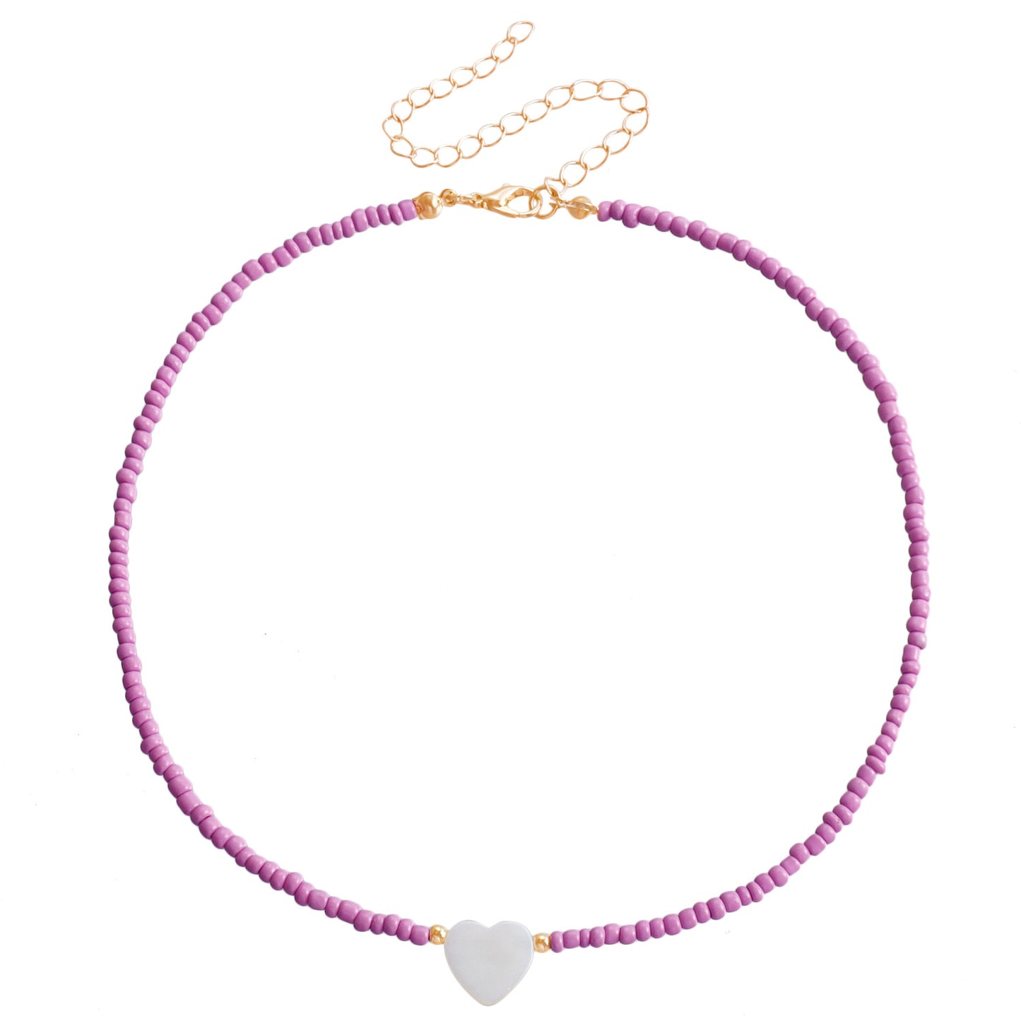 Women's Ornament Bohemian White Small Size Beads Necklaces