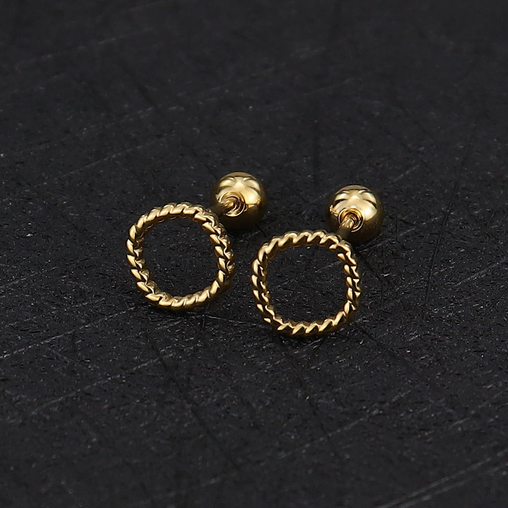 Stainless Steel Ear Bone Nail Mini Piercing Screw Rings