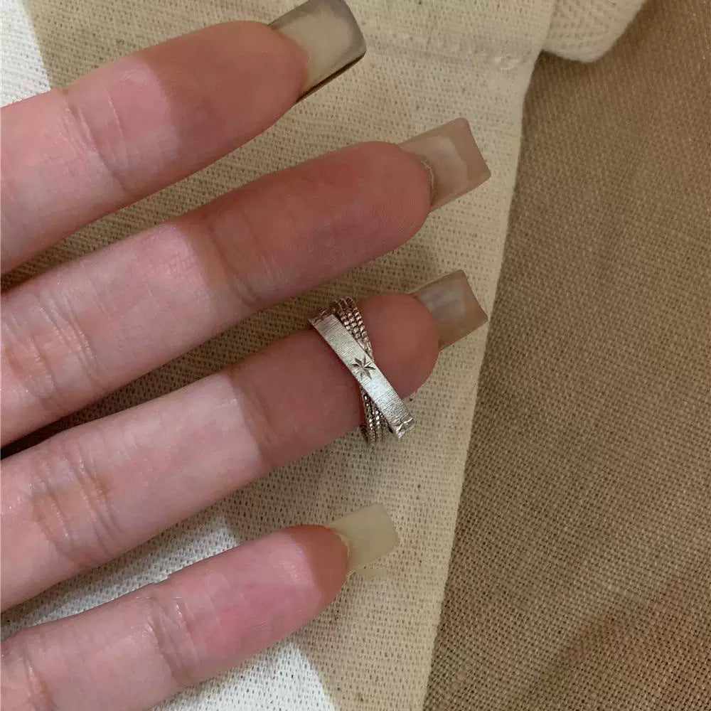 Women's Mercury Double Brushed Asterism Light Luxury Rings