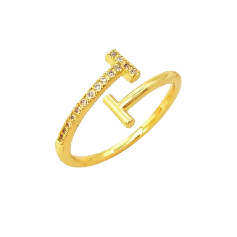 Women's Double Opening Zircon High-grade Cold Style Rings