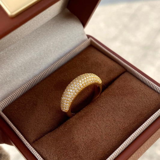Strong Color Retention Vintage Starry Diamond Light Luxury Simplicity Advanced Ring