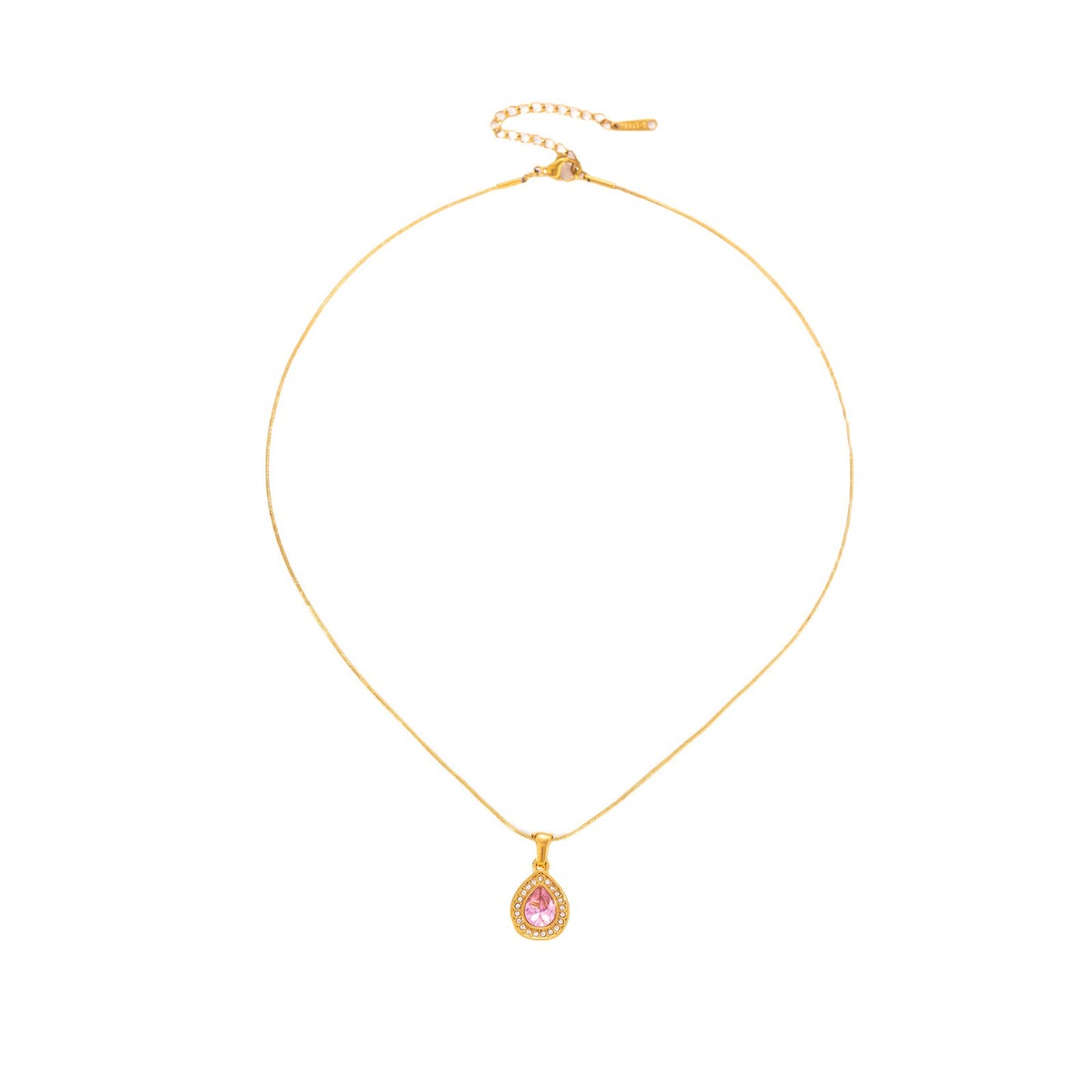 Elegant Titanium Snake Chain Inlaid Zircon Light Necklace