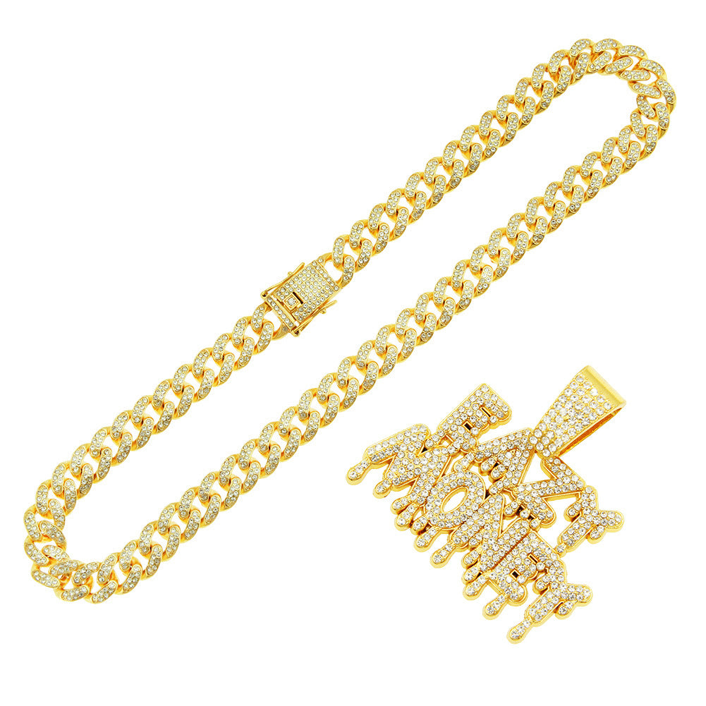 Men's Water Drop Shape Big Buckle Cool Necklace