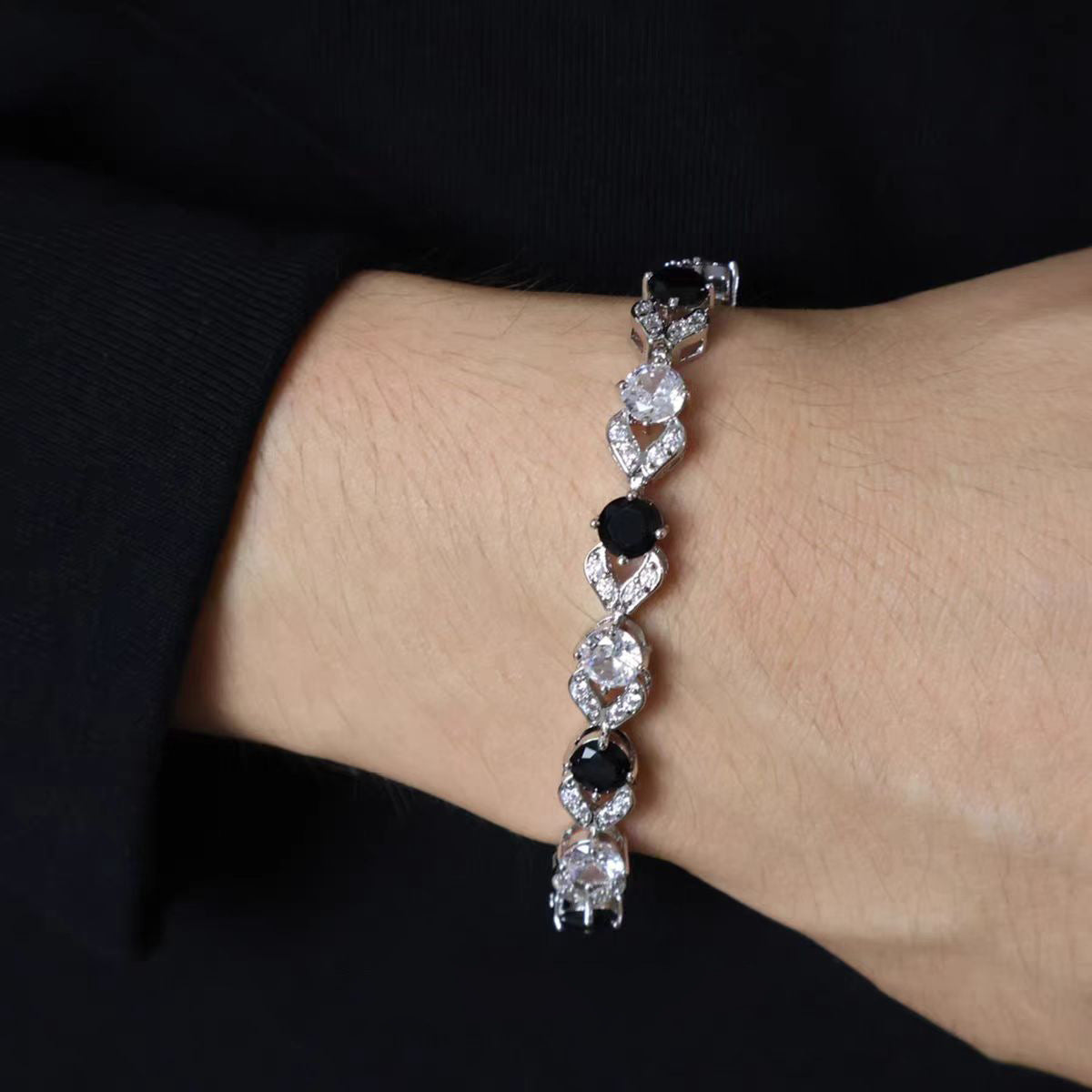 Women's & Men's White Stitching Hip Hop Versatile High Bracelets