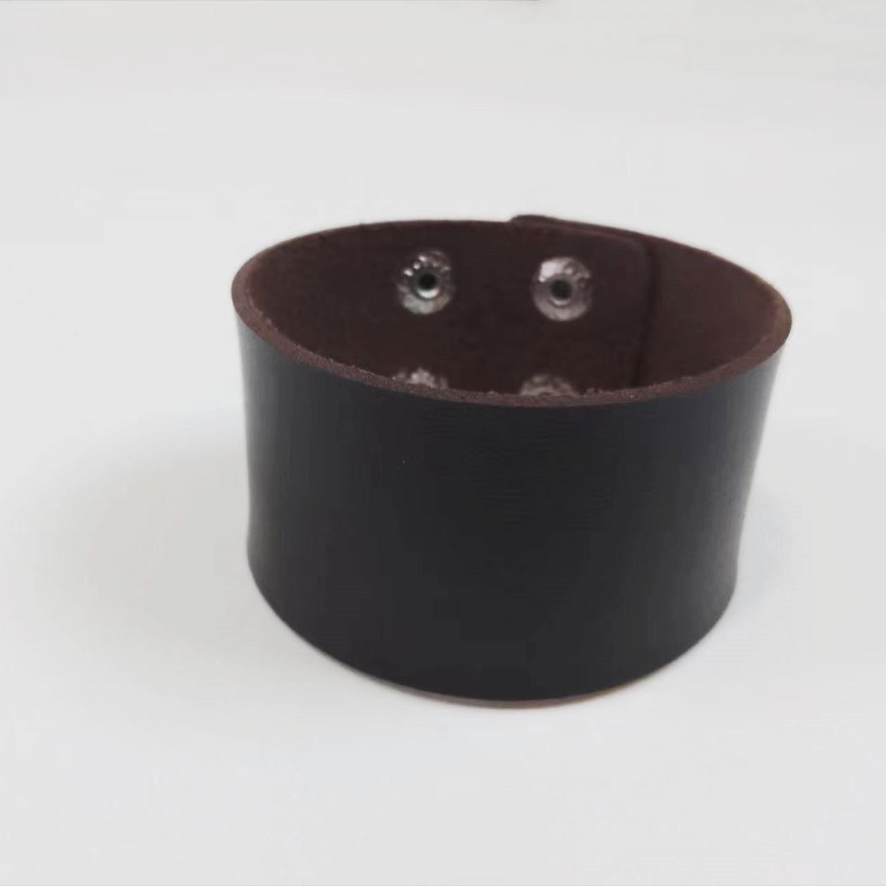 Personalized Simple Stainless Steel Snap Button Wide Punk Goth Creative Rings