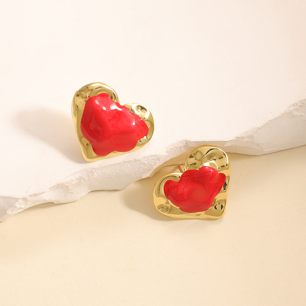 Minority Hollow Stainless Steel Dripping Cold Earrings