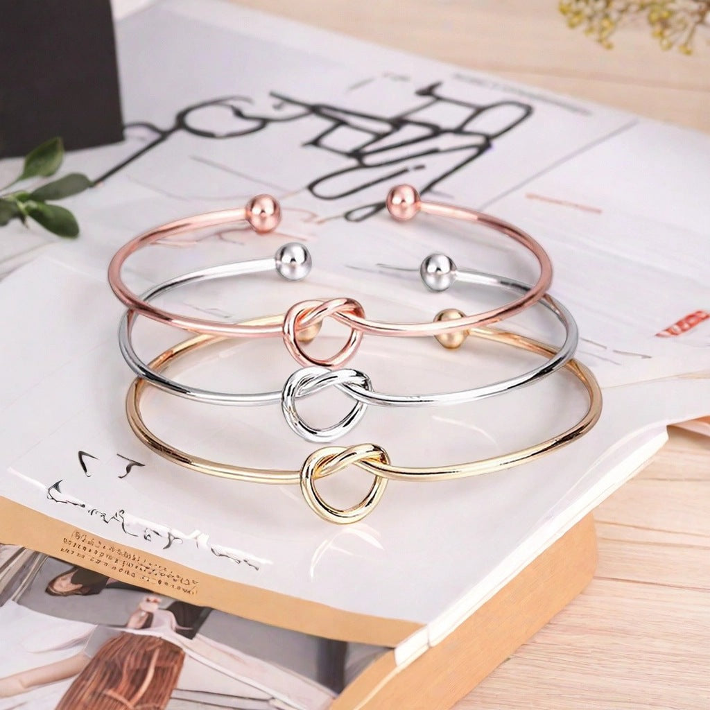 Women's Knotted Love Rose Gold Bridesmaid Twist Versatile Bracelets