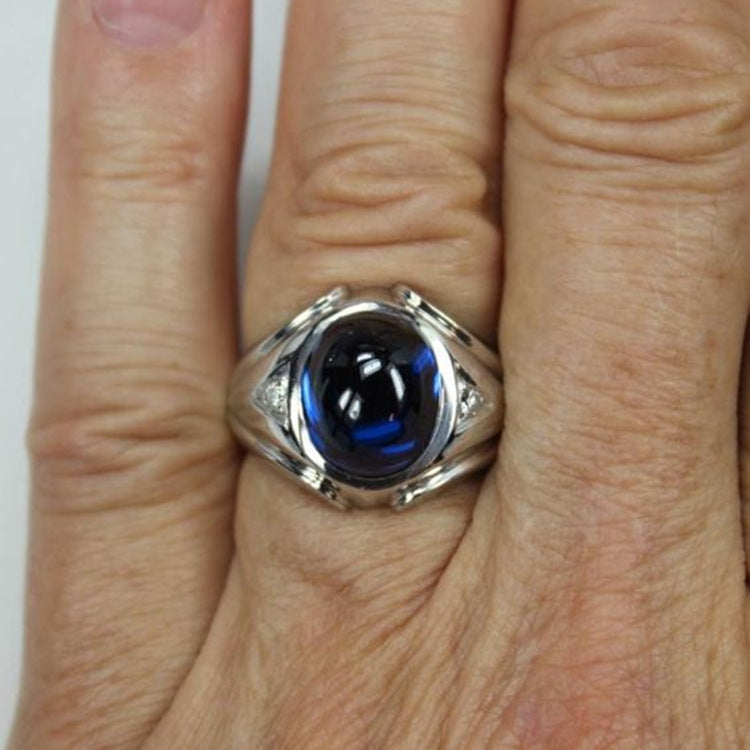 Chang Sells Popular Blue Geometrical Creative Rings