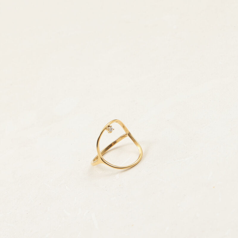 Large Circle Inlaid Fine Zircon Titanium Steel Rings