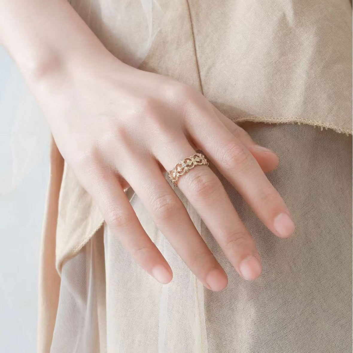 Women's Niche Design Light Luxury Index Finger Twin Ring