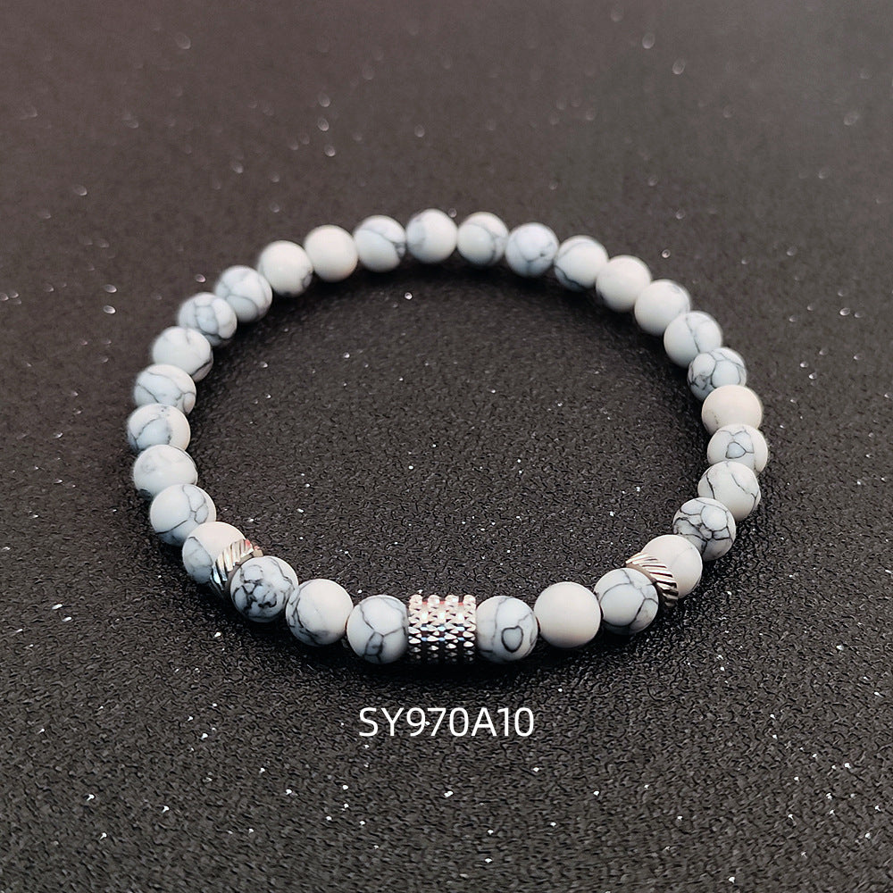 Stainless Steel Frosted Indian Agate Tigereye Striped Bracelets