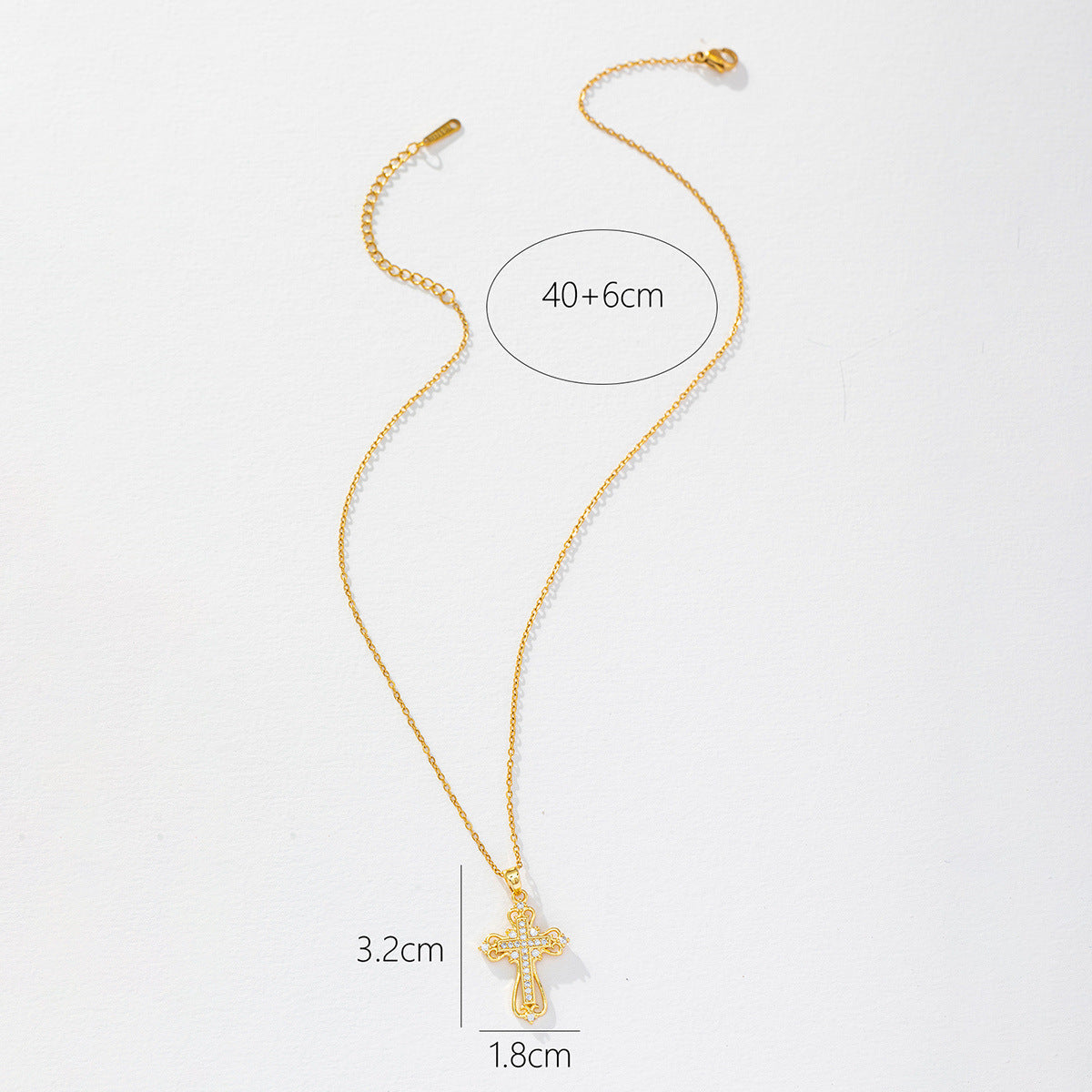 Women's Titanium Steel Palace Style Cross Light Luxury Necklace
