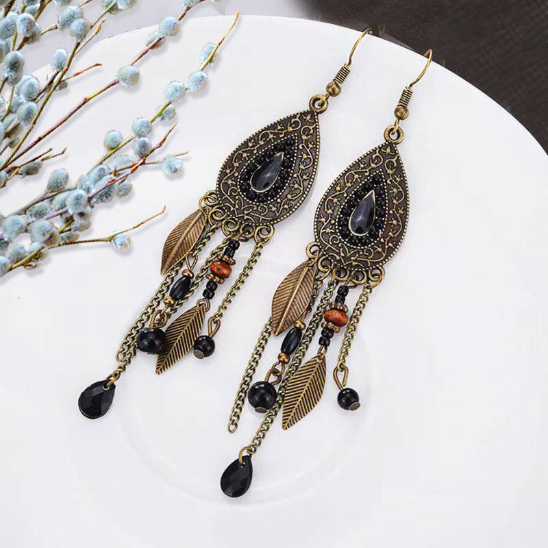 Ethnic Style Long Fringe Exotic Holiday Trip Earrings