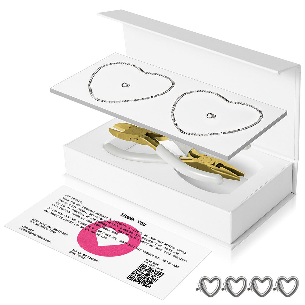 Couple Sier Eternal Lock Cutting Pliers Bracelets