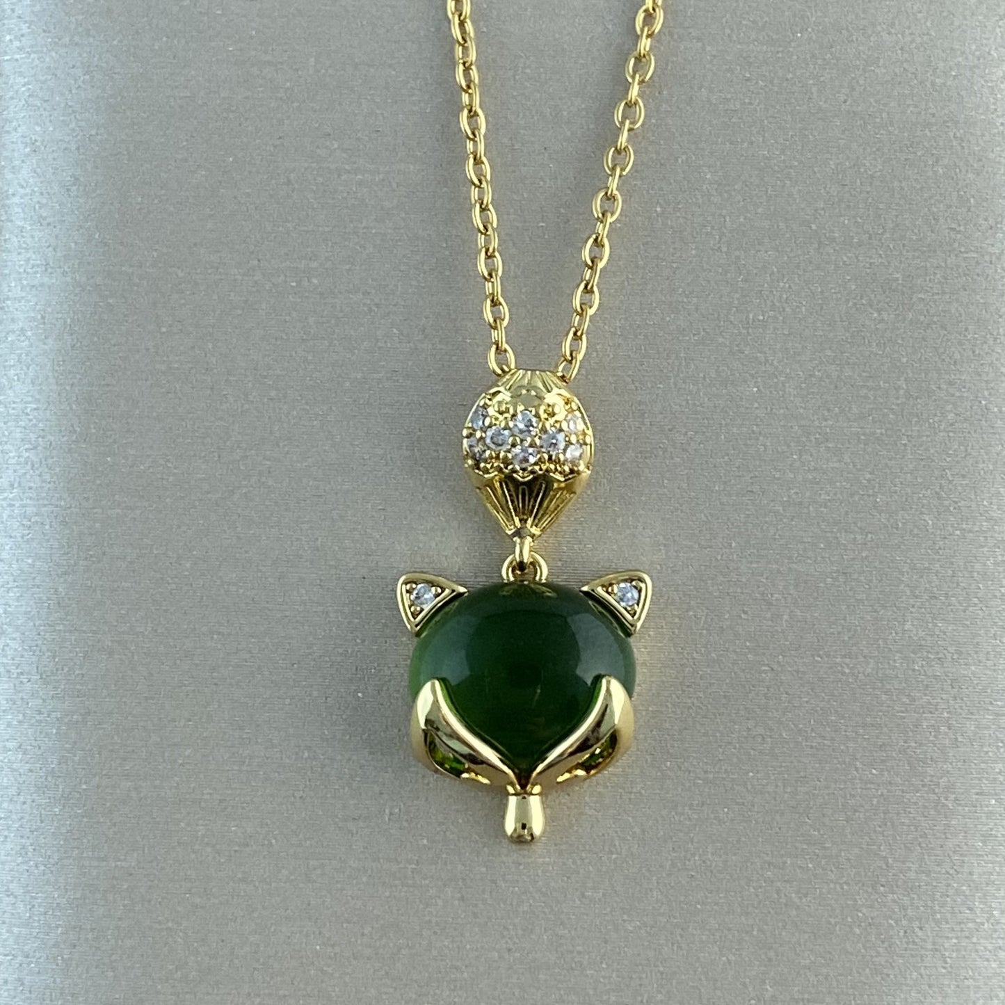 Women's Real Gold Plating Opal Fox Clover Pendants