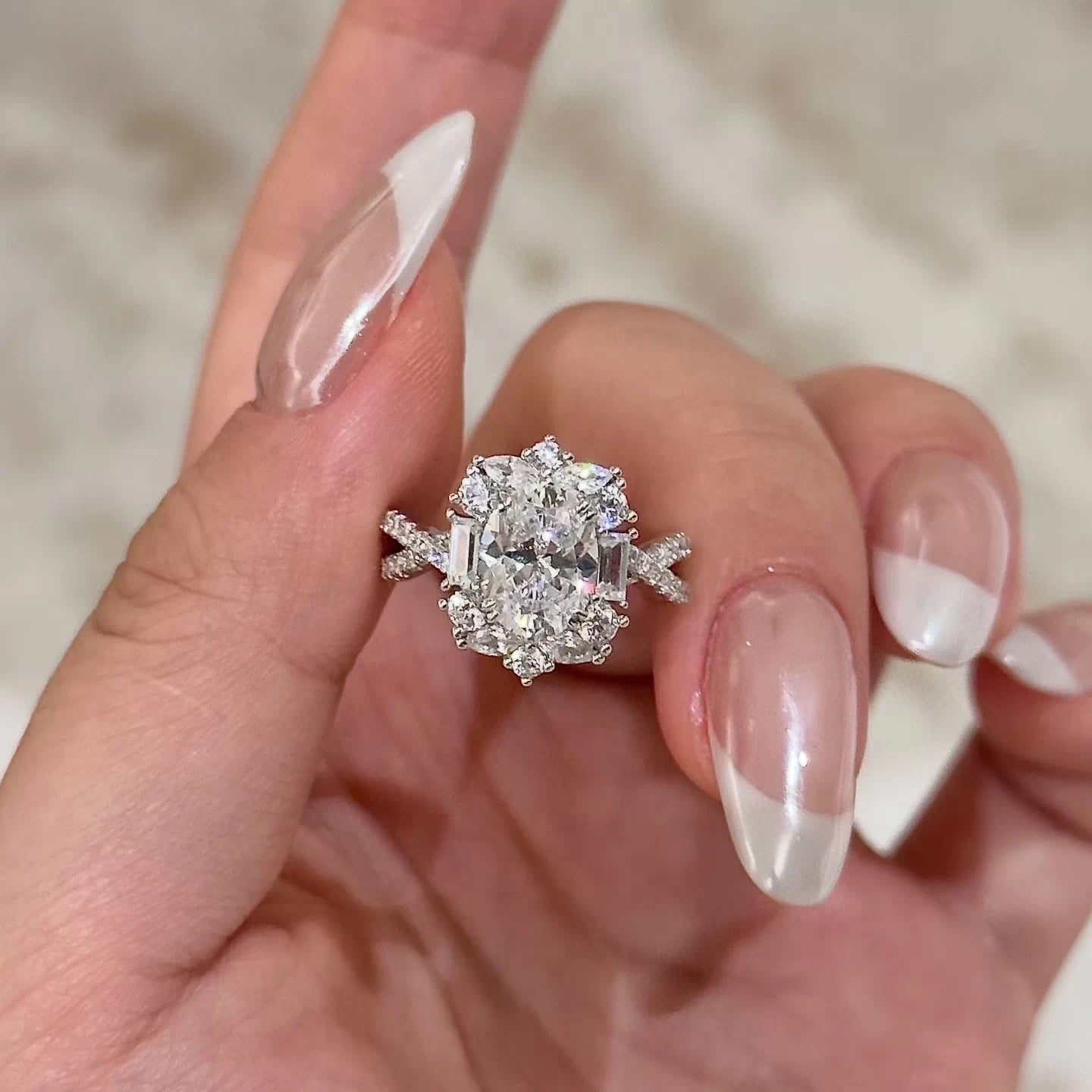 High Sense Graceful Fashionable Zircon Index Ring