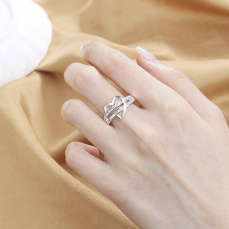 Women's Simple Exquisite Micro Inlaid Zircon Sier Rings