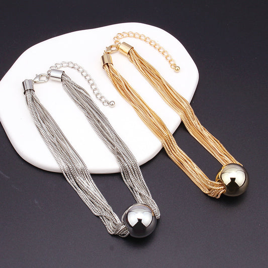 Ornament Exaggerated Large Cylindrical Clavicle Hip Necklaces