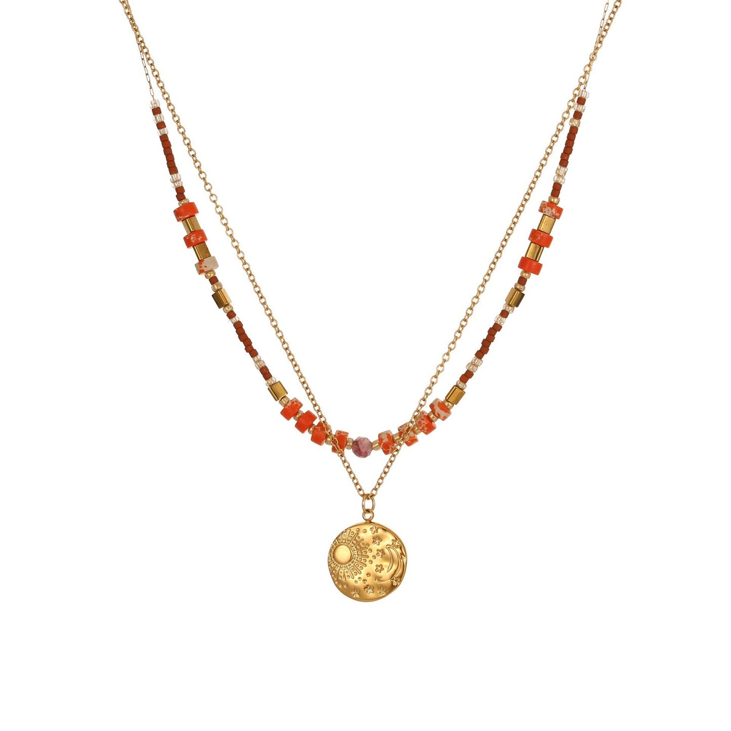 Women's Color Beads Stringed Starfish Suit Summer Necklaces