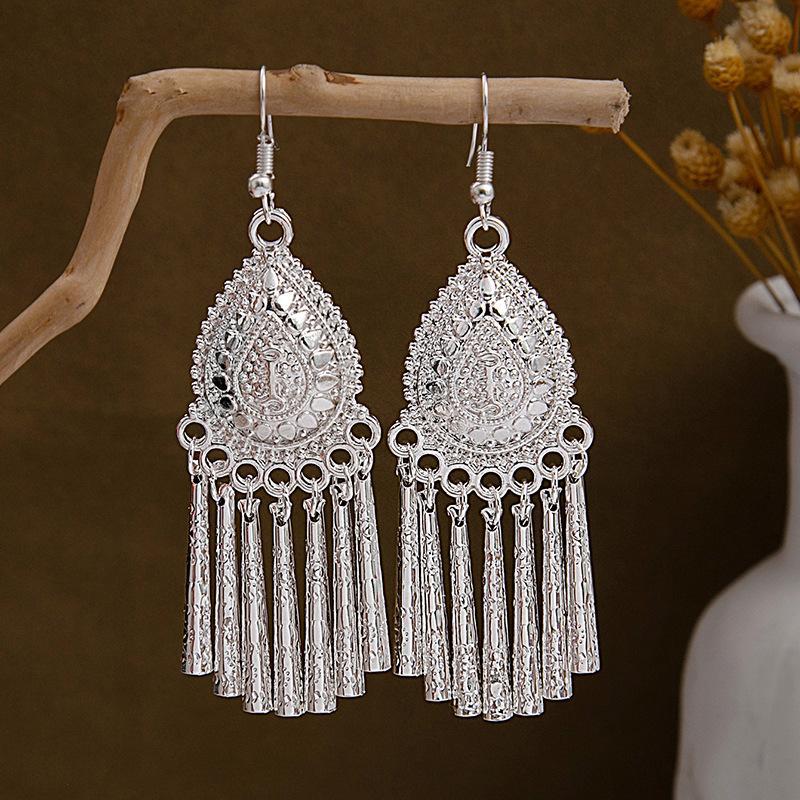 Miao Sier Personality Hollow Out Leaf-shaped Fashion Earrings