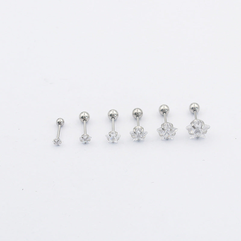 Women's Pentagram Simple Small Ears Ear Bone Rings
