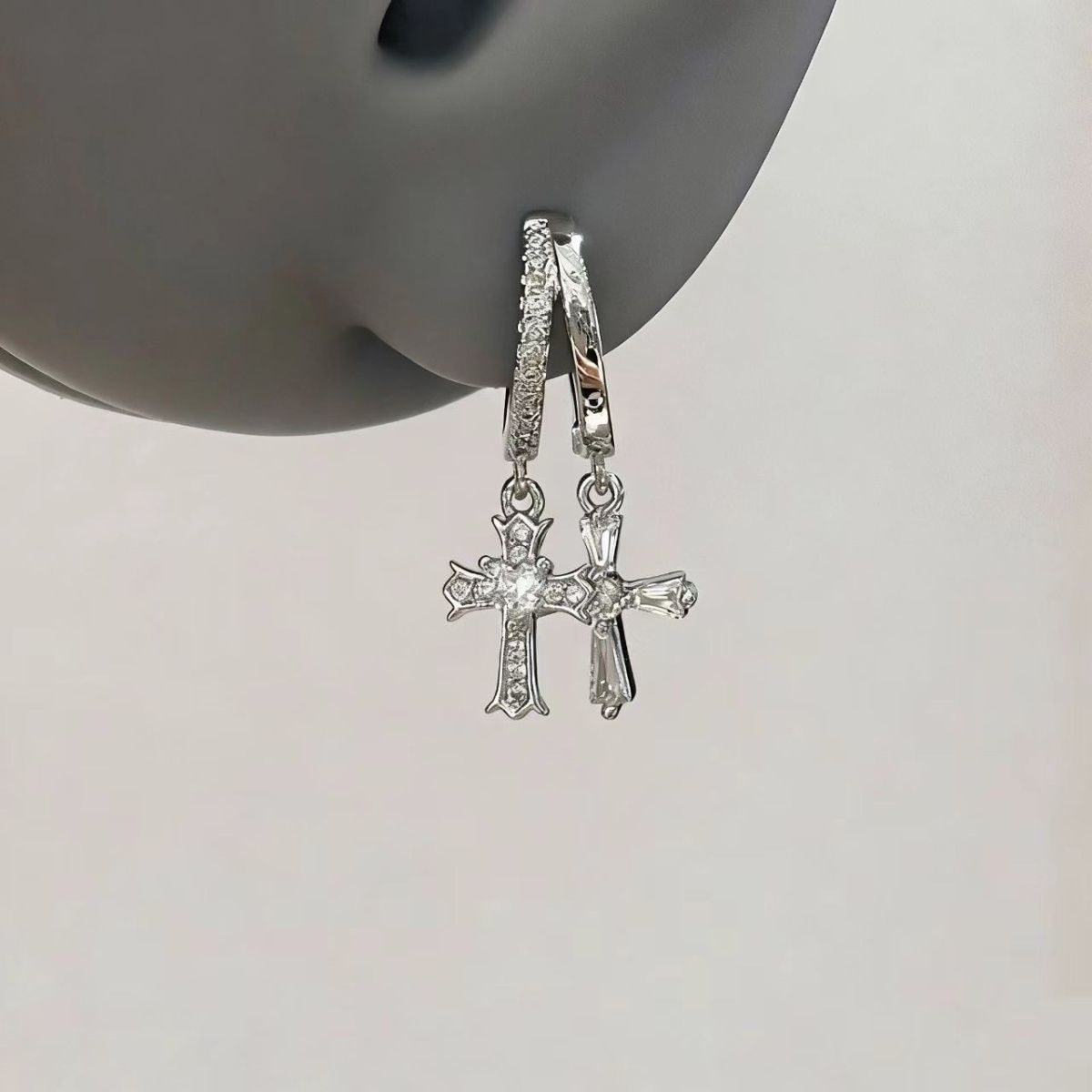 Unique Double Layer Cross Vintage Sweet Cool Personality Ear Earrings