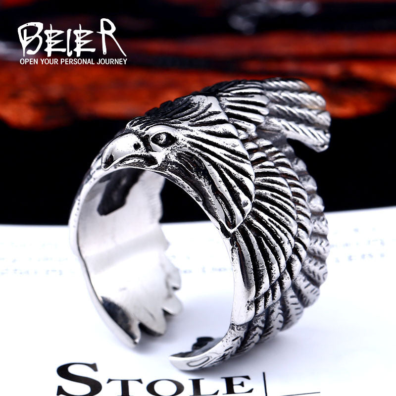 Men's Stainless Steel Vintage Flying Eagle Fashion Ring