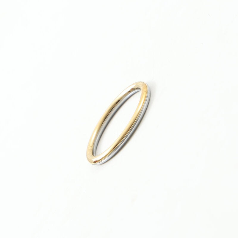 Positive Negative Two-color Arc Titanium Steel Gold Rings