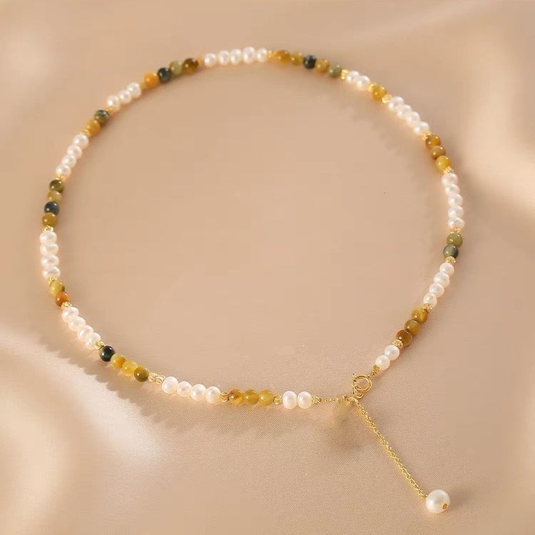 Women's Rice Grain Freshwater Pearl Simplicity Fashion Temperament Design Clavicle Chain Necklace