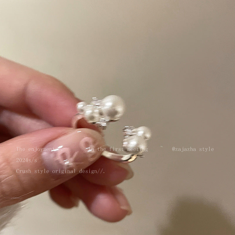 Twin Super Beautiful Open Female Light Luxury Flawless Finish Ring