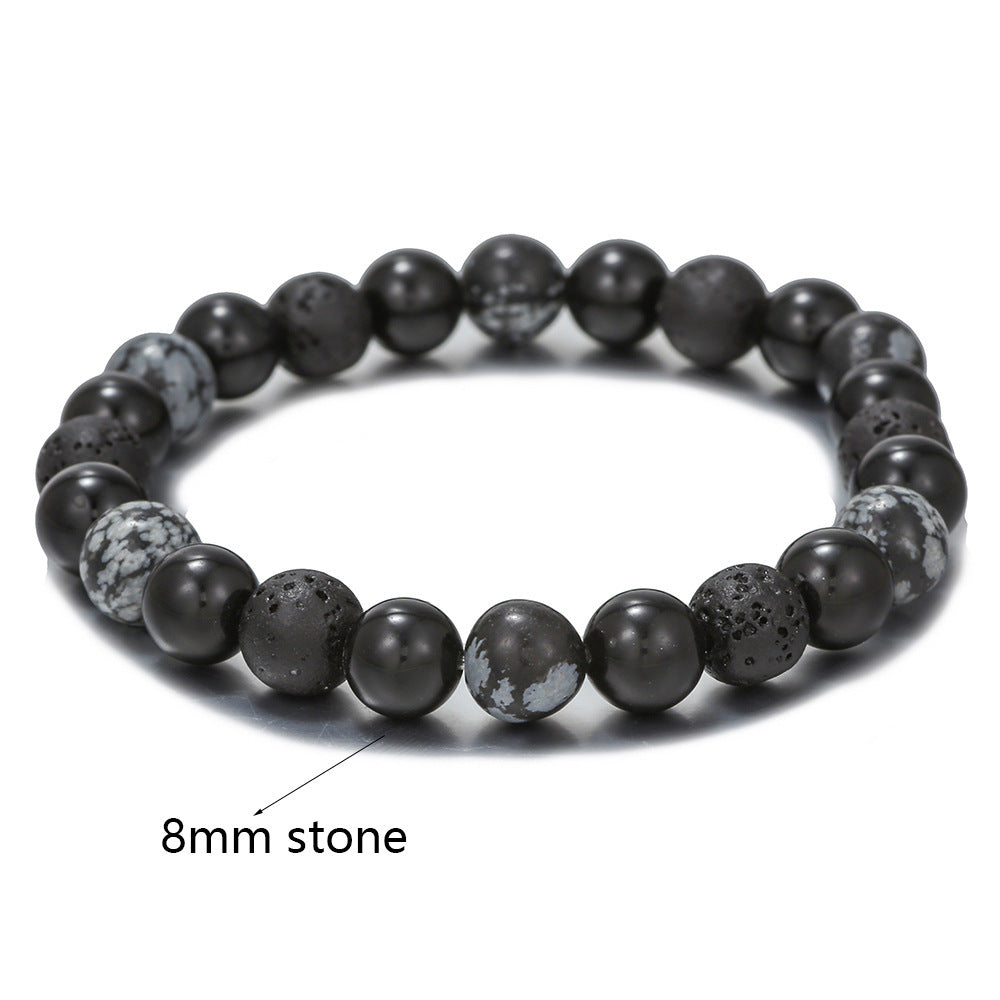 Men's Stone Stainless Steel Six-pointed Star Natural Bracelets