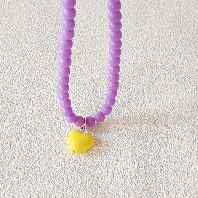 Women's Red Heart Beaded For Niche Design Necklaces