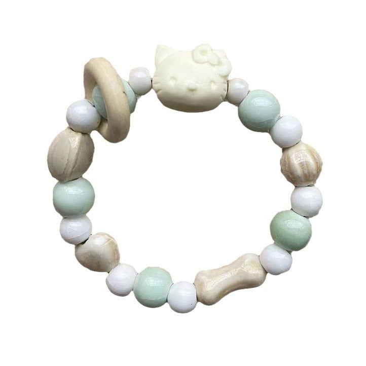 Women's Ceramic Beard Cat Flowers Cute Style Bracelets