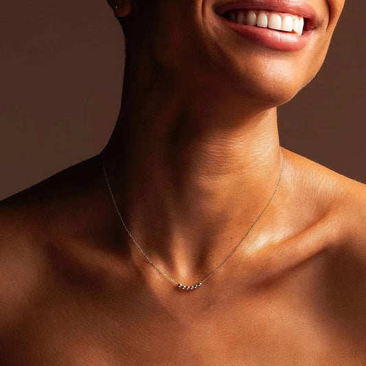 Women's Steel Beads Round Sliding Simple Clavicle Necklaces