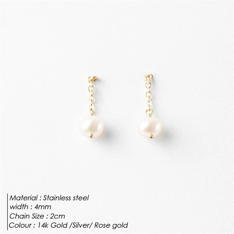 Light Luxury Fresh Water Pearl Temperament Earrings