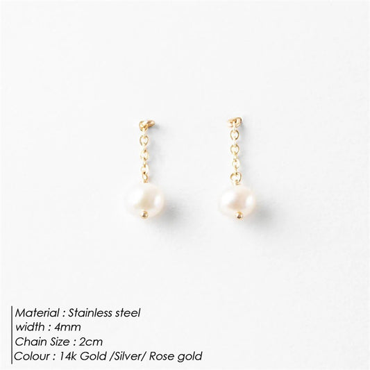 Light Luxury Fresh Water Pearl Temperament Earrings