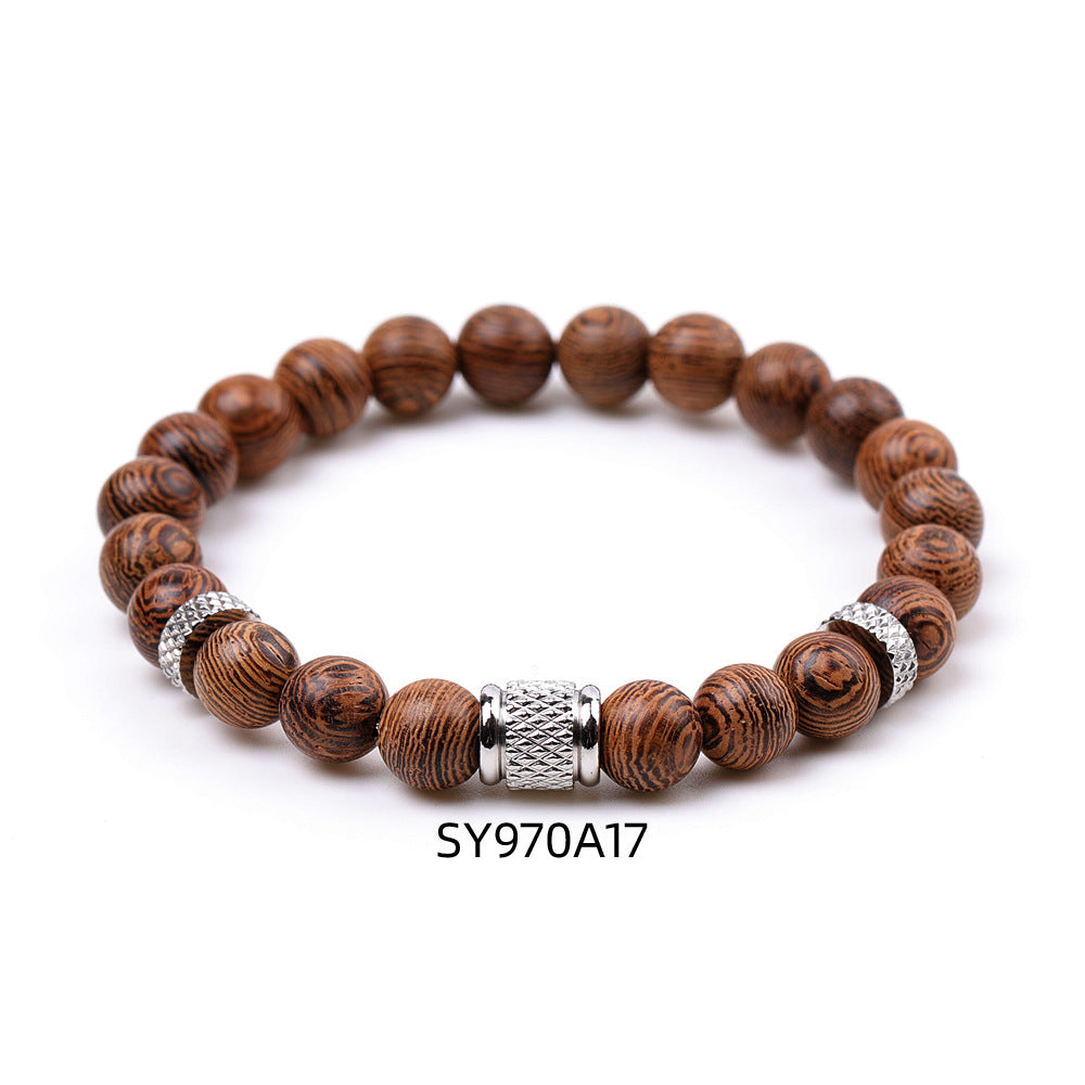 Stainless Steel Frosted Indian Agate Tigereye Striped Bracelets