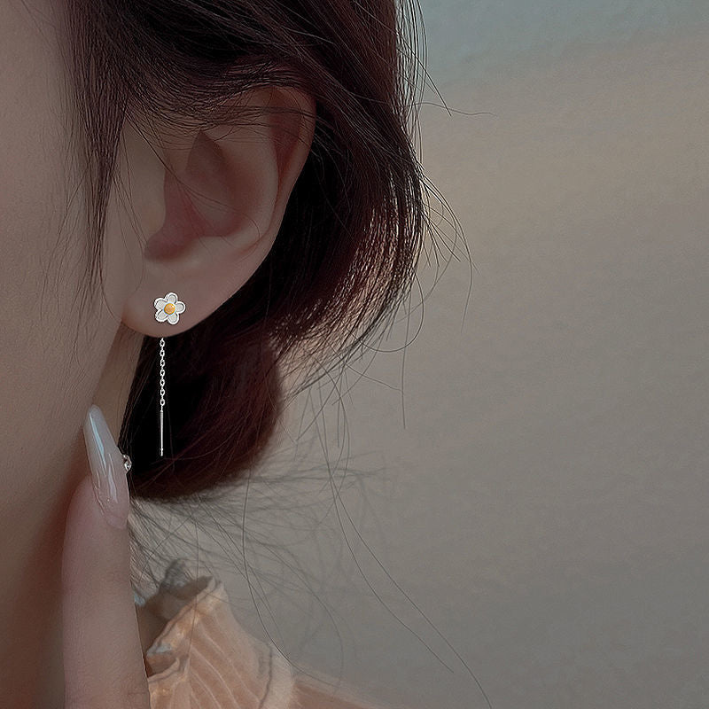 Women's Sterling Sier Egg Yolk Flower Trendy Summer Ear Line