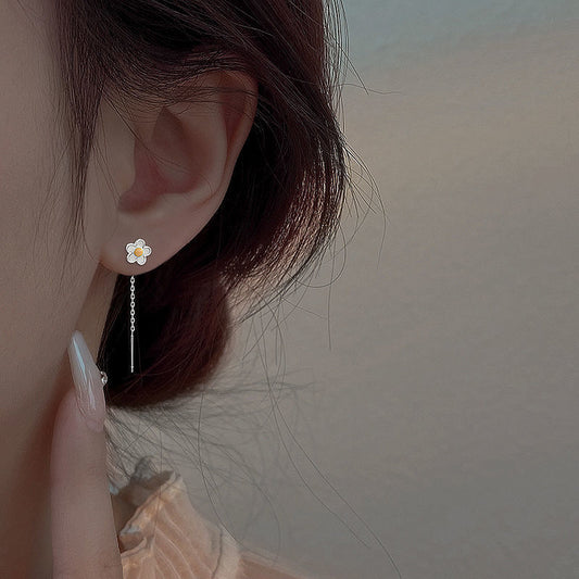 Women's Sterling Sier Egg Yolk Flower Trendy Summer Ear Line