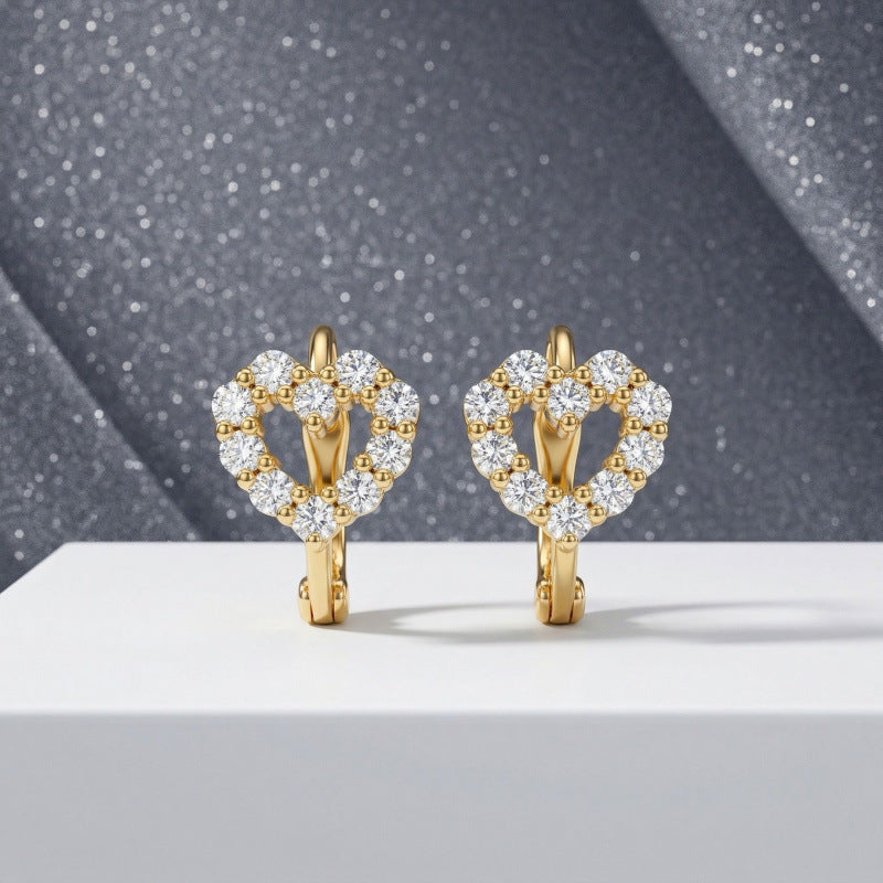 Women's Love Heart Light Luxury High-grade Vacation Earrings