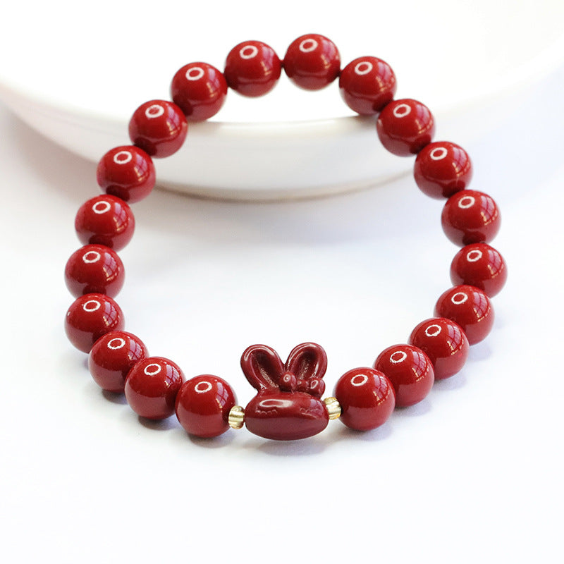 Cinnabar Purple Gold Sand Blessing Card Chalcedony Chinese Live Bracelets