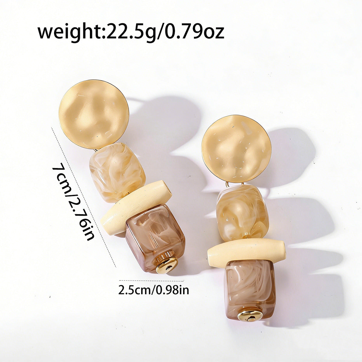 Women's Coffee Color Stitching Geometric High-grade Light Luxury Minority Rings
