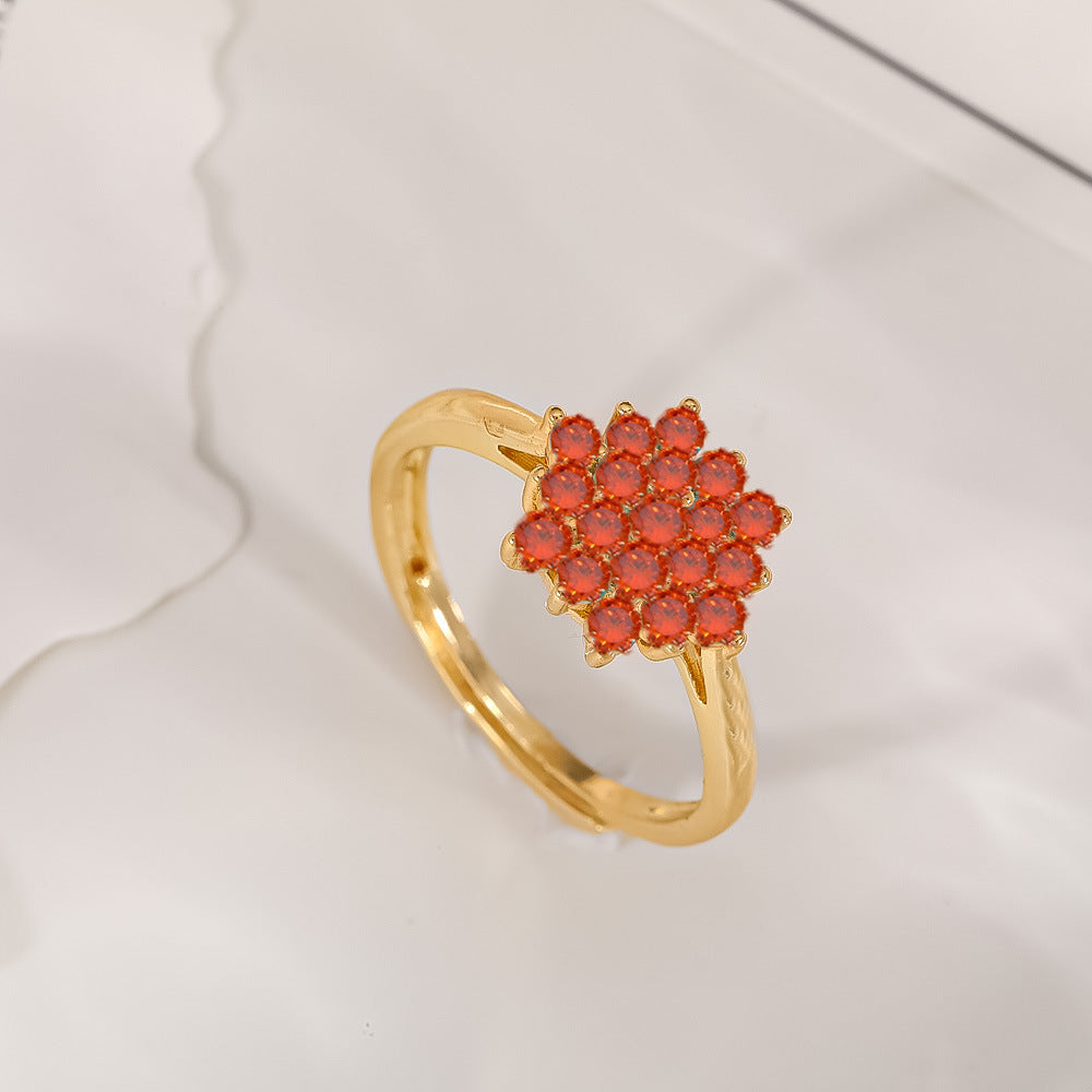 Women's Open-end Zircon Fashionable Classy Simple Cold Feeling Goddess Rings