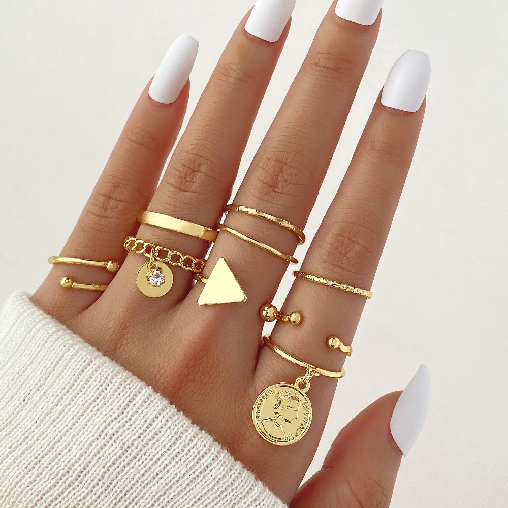 Snake Set Hollow Chain Cross Twist Rings