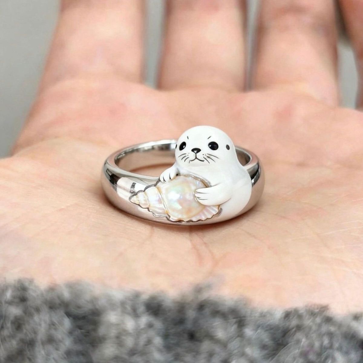 Imitation Blue Treasure Egg Noodles Bow Female Niche Ring