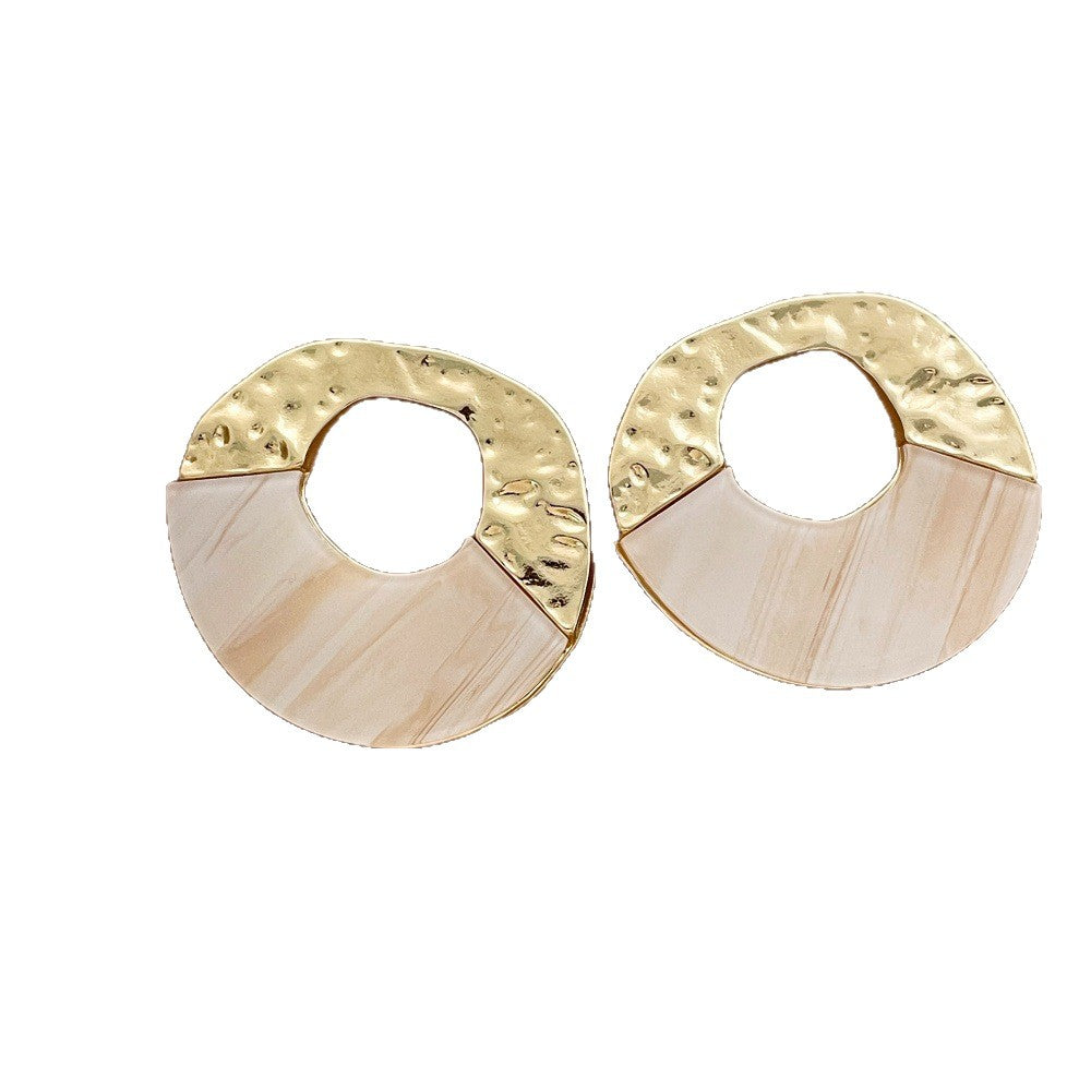 Women's Stitching Round For Niche Design High-key Dignified Ear Earrings