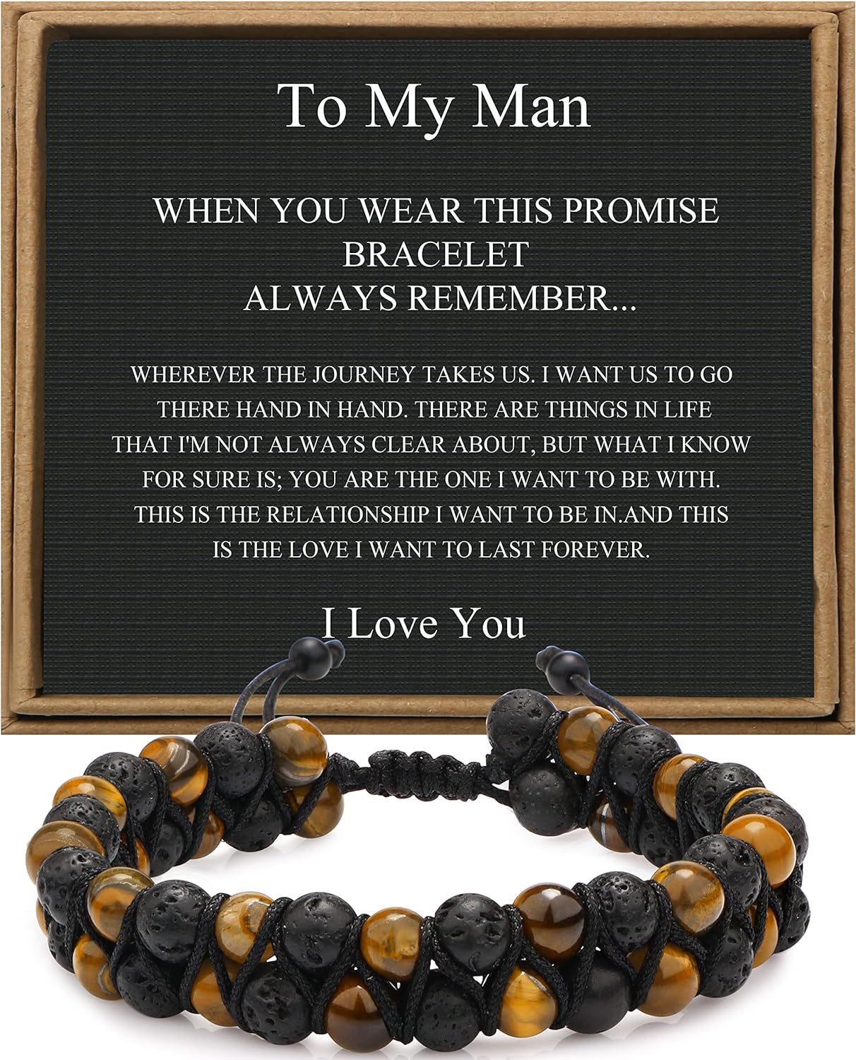 Men's Stone Tiger Eye Woven Adjustable Beaded Bracelet