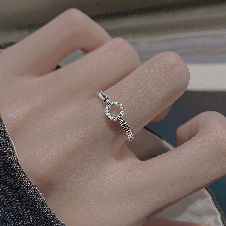 Small Diamond O-shaped Style Korean Affordable Luxury Fashion Niche Design Ring